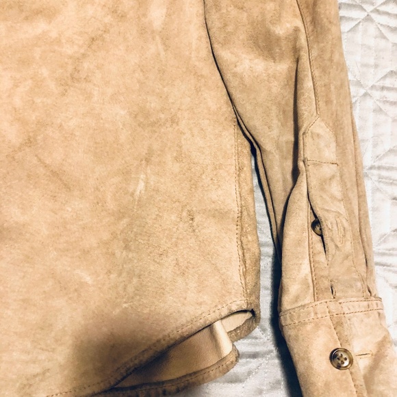 Ladies Small Suede Button Down Shirt - Picture 9 of 11